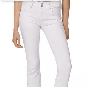 Beth Mid-Rise Baby Bootcut Jean WHITE